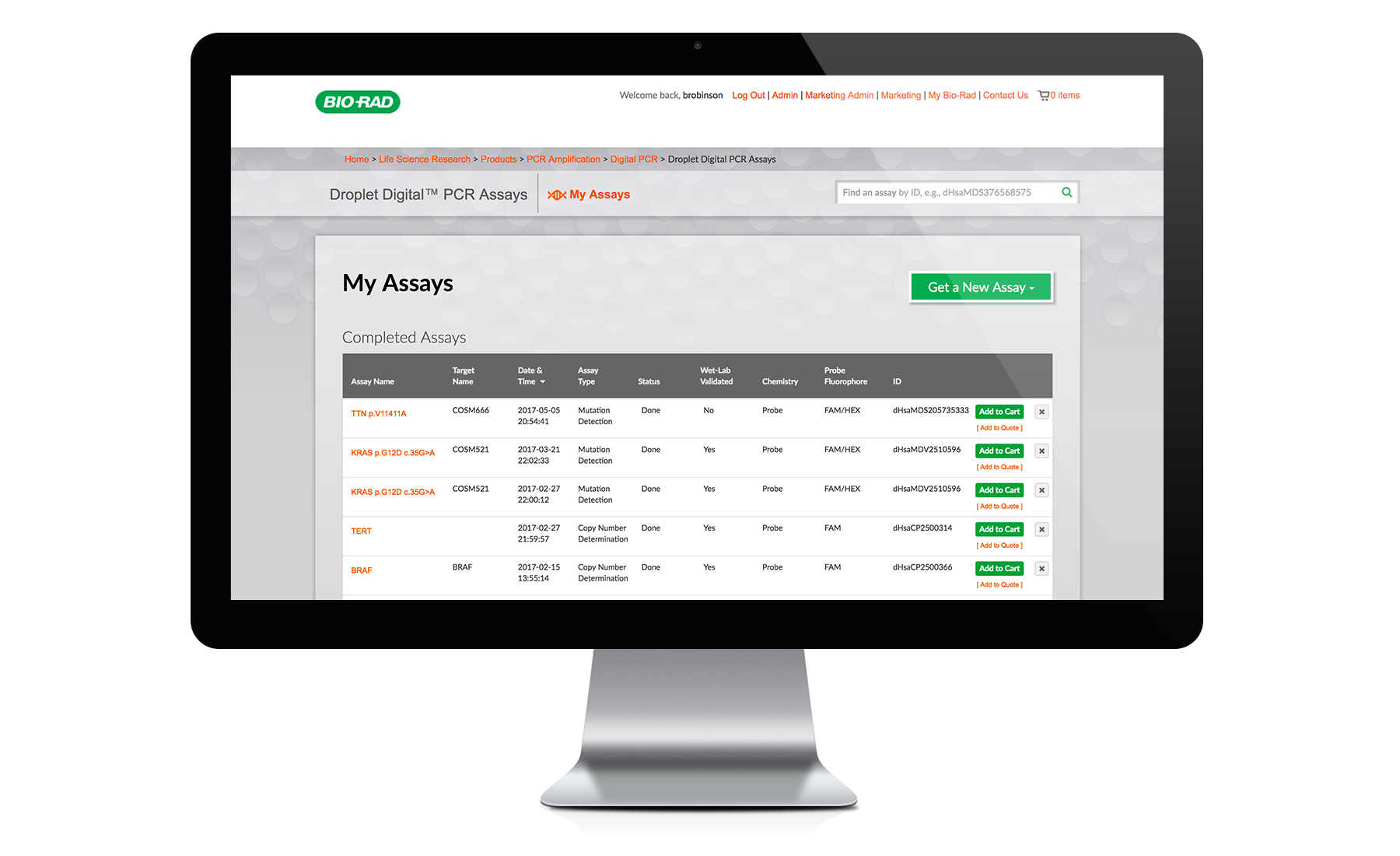 Biorad Assay Designer My Assays Responsive Desktop