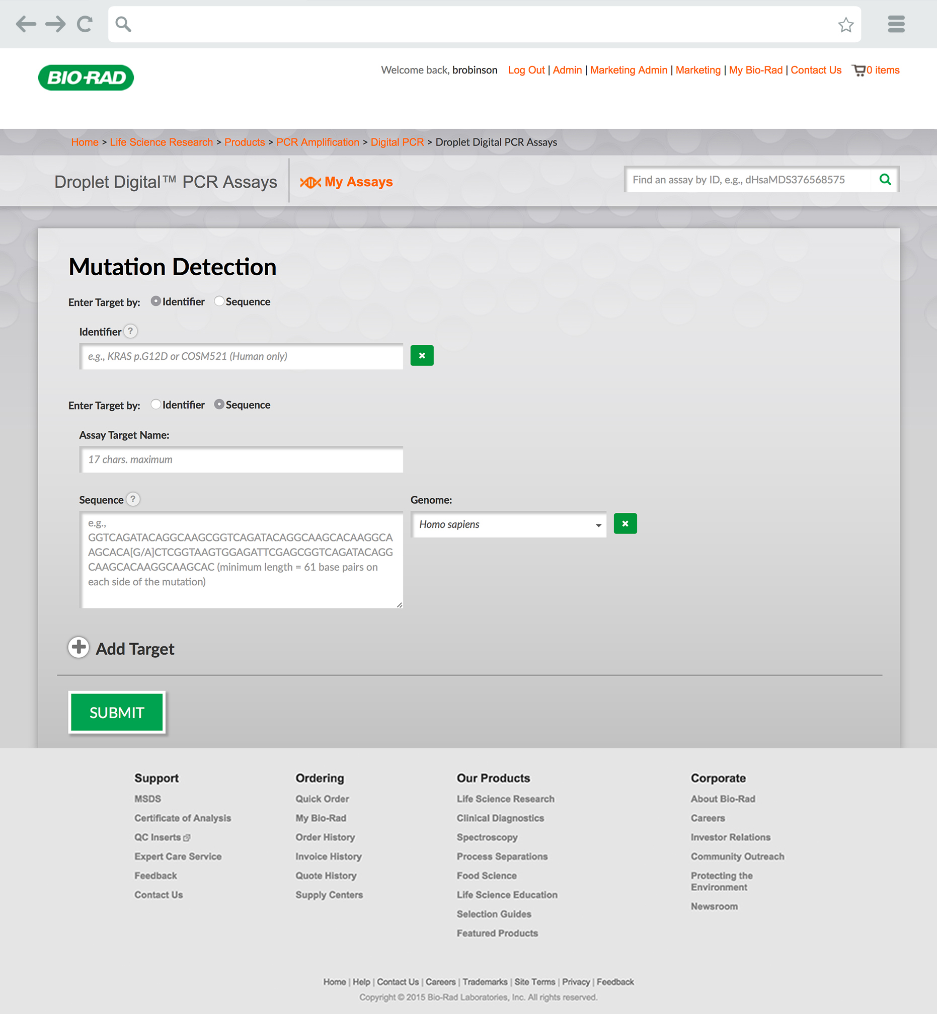 Biorad Assay Designer Mutation Detection Screen